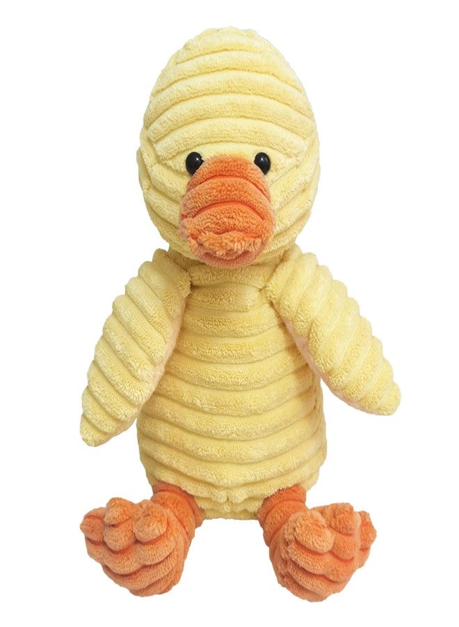 Doindute Corduroy Duck Plush Stuffed Animal, Cute Furry Yellow Duck Toy, Soft Cuddly Plushie Hugger Toy for Boys Girls, Gifts for Kids or Girlfriend, 9 Inches - Image 1